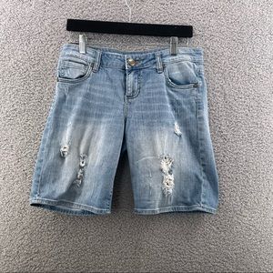 Kut From The Kloth Catherine Boyfriend Concept Wash Distress Denim Shorts